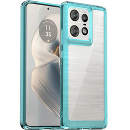 Obal na mobil pre Motorola Edge 50 Pro, Fusion Hybrid, transparentné / modré