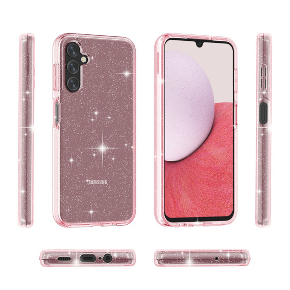 Obal na mobil pre Samsung Galaxy A14 4G/5G, Glittery Powder, ružové