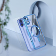 Puzdro pre iPhone 16, Electro MagSafe, modré + sklo na displej