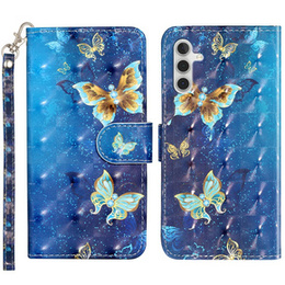 Klapkové puzdro pre Samsung Galaxy A35 5G, Wallet, Butterflies modré