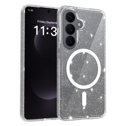 Třpytivé pouzdro, pro MagSafe pro Samsung Galaxy S26, průhledné
