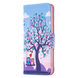 Klapkové puzdro pre Xiaomi Redmi 12C, Wallet, tree & owls, modré