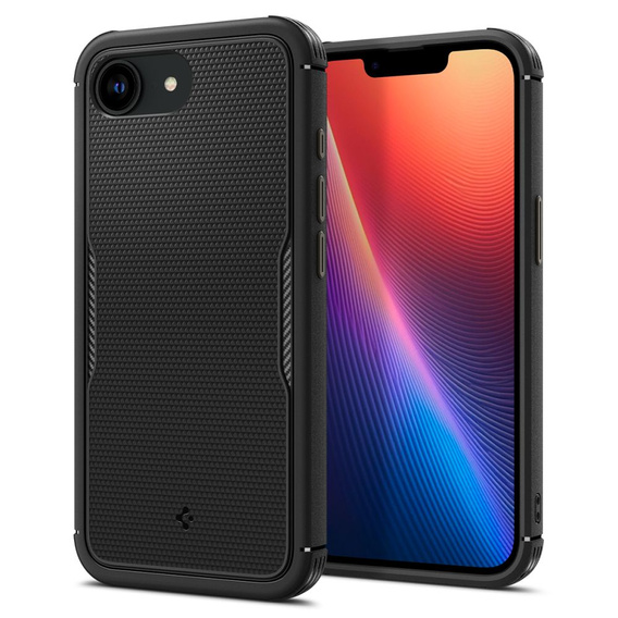 Puzdro Spigen pre iPhone 16E, Core Armor MagSafe, čierne + tvrdené sklo 9H