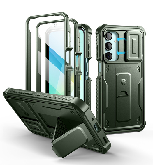 Obrnené puzdro pre Samsung Galaxy A16, Dexnor Full Body (Two Frames), zelený
