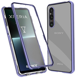 Puzdro pre Sony Xperia 1 V, Magnetic Dual Glass, fialové
