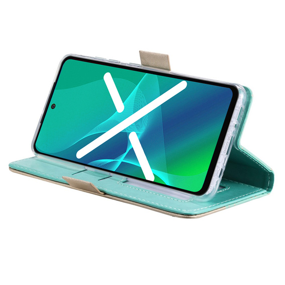 Klapkové puzdro pre Samsung Galaxy A53 5G, Wallet Pocket Zipper Lace, zelený