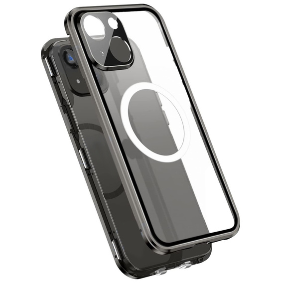 Magnetické puzdro Dual Glass MagSafe pre iPhone 13 Pro Max, čierne
