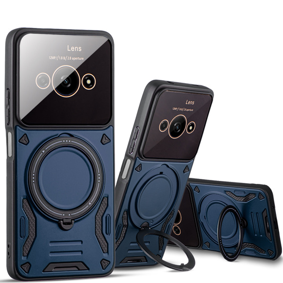 Pancierované puzdro pre Xiaomi Redmi A3, Magnetic Ring, modré