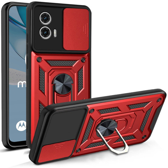 Obal na mobil pre Motorola Moto G53 5G, CamShield Slide, červené