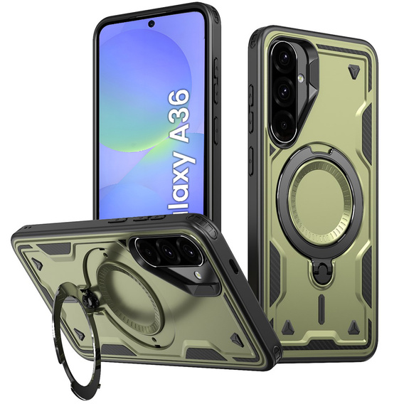 Puzdro pre Samsung Galaxy A36, Military MagSafe, zelený