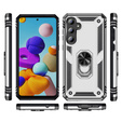 Pancierované obal na mobil pre Samsung Galaxy A55 5G, Nox Case Ring, strieborné