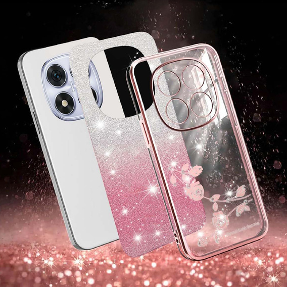 Puzdro Glitter Flower pre Xiaomi Redmi Note 15 5G / Poco M8 5G