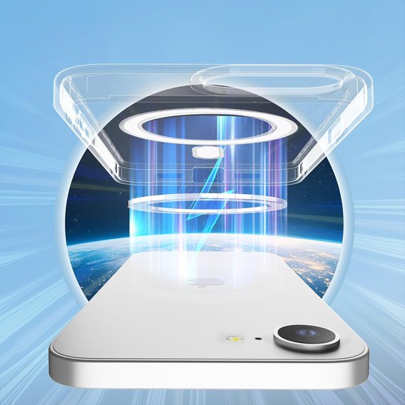 Magnetické puzdro MagSafe pre iPhone 16E, ERBORD CrystalMag, číre + sklo na displej