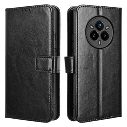 Klapkové puzdro pre Realme 14 Pro+ 5G, Crazy Horse Wallet, čierne