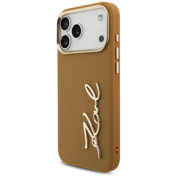 Puzdro Karl Script Logo od Karla Lagerfelda – s kovovými gombíkmi pre iPhone 17 Pro Max