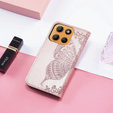 Klapkové puzdro pre Motorola Moto G15 / Motorola Moto G15 Power, Butterfly, ružové rose gold