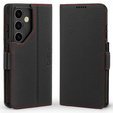 Kožené puzdro pre Samsung Galaxy S24, ERBORD LeatherWallet, čierne
