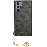 GUESS Obal na mobil pre Samsung Galaxy S24 Ultra, 4G Charms Collection Hardcase, sivé