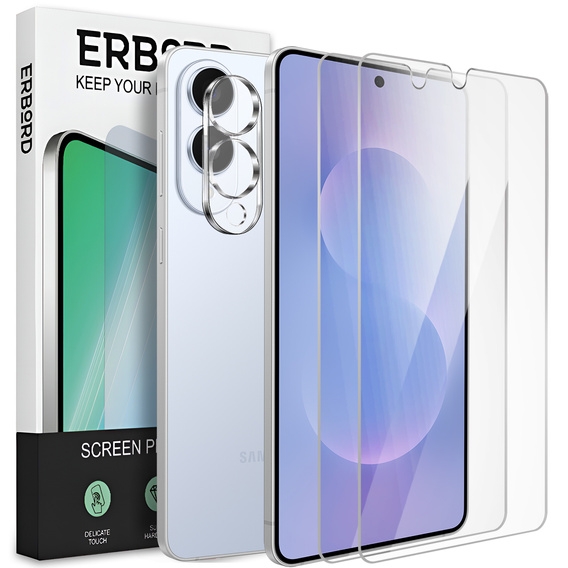 2x tvrdené sklo ERBORD 9H Hard Glass na displeji pre Samsung Galaxy S25 Edge