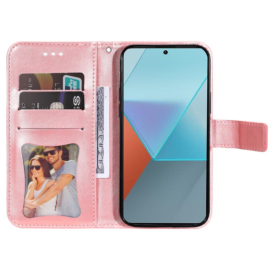 Klapkové puzdro pre Xiaomi Redmi Note 13 Pro 5G, Mandala, ružové rose gold