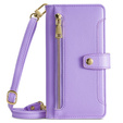 Klapkové puzdro pre Motorola Moto G84 5G, Wallet Zipper Pocket, fialové