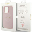 GUESS Obal na mobil pre iPhone 14 Pro, Saffiano MagSafe, ružové