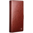 Flipové puzdro pre Samsung Galaxy S25 Ultra, QIALINO Leather Wallet, tmavohnedá