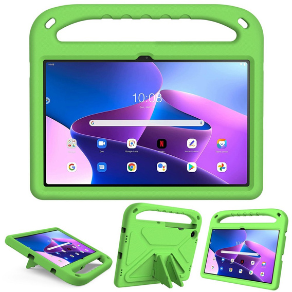 Detské puzdro pre Lenovo Tab M10 Plus 10.6 Gen 3 TB-125F TB-128F, detské puzdro s rukoväťou, zelený