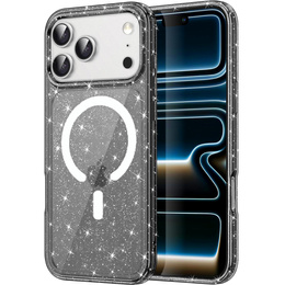 Puzdro pre iPhone 17 Pro Max, pre MagSafe, trblietavé - priesvitné čierne