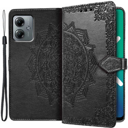Klapkové puzdro pre Motorola Moto G14, Mandala, čierne
