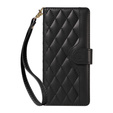 Puzdro s chlopňou pre Xiaomi Redmi Note 14 Pro 5G / Xiaomi Redmi Note 14 Pro+ 5G / Xiaomi Poco X7 5G, Rhombus Crossbody Leather, čierne