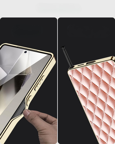 Puzdro pre Samsung Galaxy S25 Ultra, Leather Rhombus, ružové