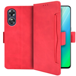 Klapkové puzdro pre Oppo A17, Card Slot, červené