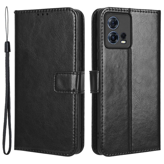 Klapkové puzdro pre Motorola Edge 30 Fusion 5G, Crazy Horse Wallet, čierne
