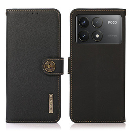 KHAZNEH RFID puzdro pre Xiaomi Poco F6 Pro, Litchi Texture, čierne