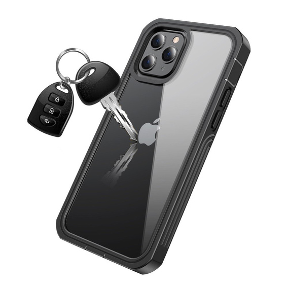 Puzdro pre iPhone 12/12 Pro, Shockproof, s fóliou, čierne