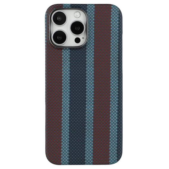 Puzdro pre IPhone 16 Pro, Aramid Fiber Slim Case, pre MagSafe, modrá / červená
