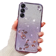 Puzdro pre Samsung Galaxy A55 5G, Glitter Flower, ružové rose gold