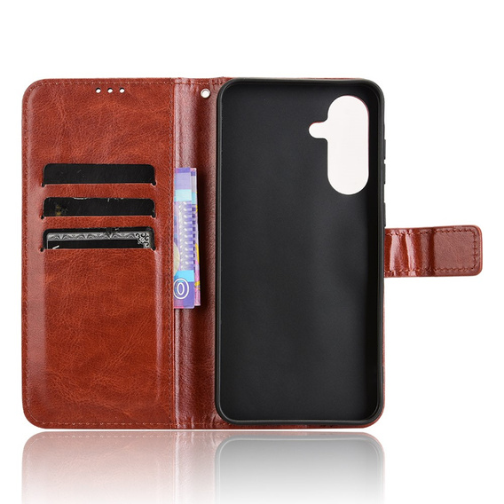 Klapkové puzdro pre Samsung Galaxy A56, Crazy Horse Wallet, hnedé