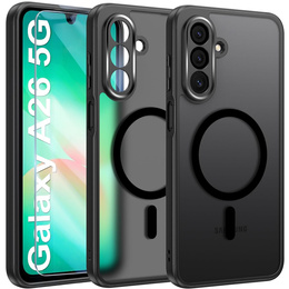 Puzdro pre Samsung Galaxy A26, pre MagSafe, ERBORD Matt Case, čierny + sklo na displej