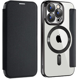 Klapkové puzdro pre iPhone 15 Pro Max, RFID Wallet MagSafe CamShield, čierne
