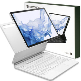 Puzdro s klávesnicou pre Samsung Galaxy Tab S7+ / S7 FE / S9+ / S8+ / S9 FE+ / S10+, Dexnor Magnetic Keyboard Touchpad, biele