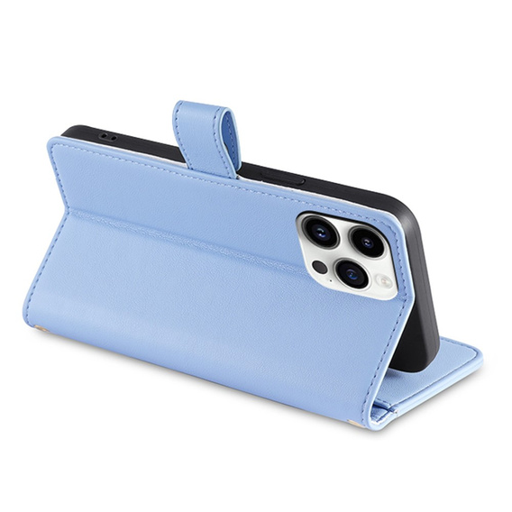 Klapkové puzdro pre iPhone 14 Pro Max, Wallet Zipper Pocket, modré