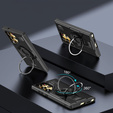 Obal na mobil pre Samsung Galaxy S25 Ultra, Kickstand Ring, čierne
