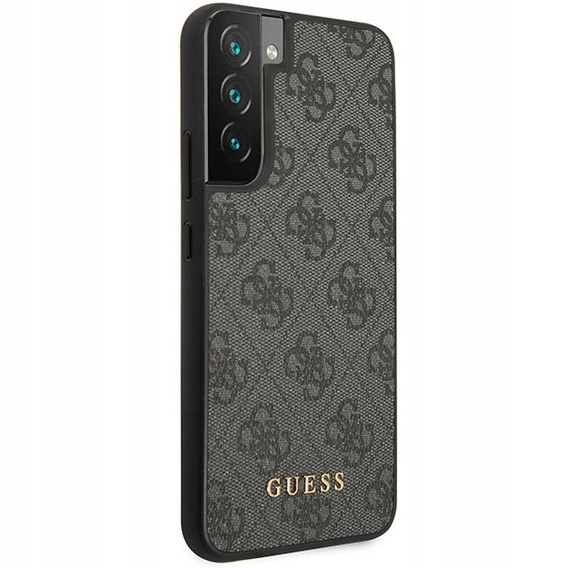 GUESS Obal na mobil pre Samsung Galaxy S23, 4G Metal Gold Logo, sivé