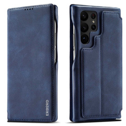 Klapkové puzdro pre Samsung Galaxy S23 Ultra, ERBORD Retro, modré