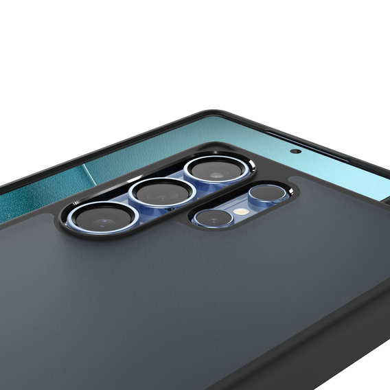 Puzdro Spigen pre Samsung Galaxy S25 Ultra, Ultra Hybrid, čierna / matná + tvrdené sklo 9H