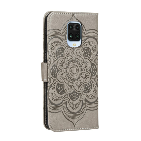 Klapkové puzdro pre Xiaomi Redmi Note 9s/ 9 Pro, Mandala Flower, sivé