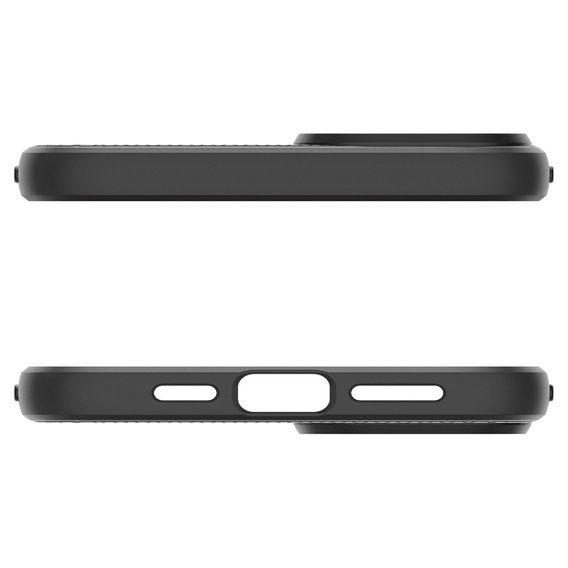 Puzdro Spigen pre iPhone 15, Liquid Air, čierne + tvrdené sklo 9H