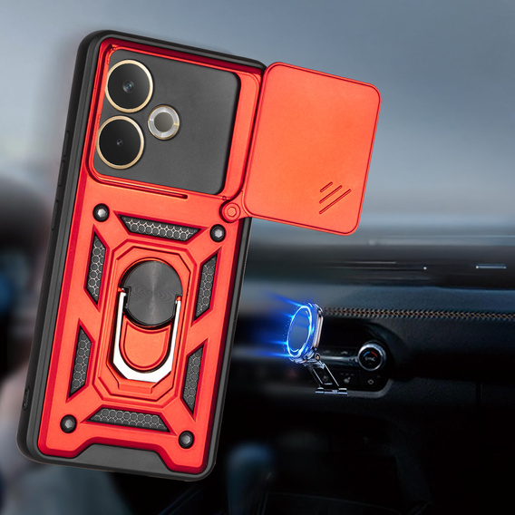 Obal na mobil pre Oppo A5 Pro 5G, CamShield Slide, červené